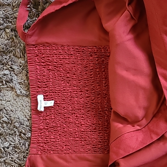 Like New Maurices Cotton Linen-Blend Button Front Dress Rusty Red Brown Size 1x - Picture 10 of 12